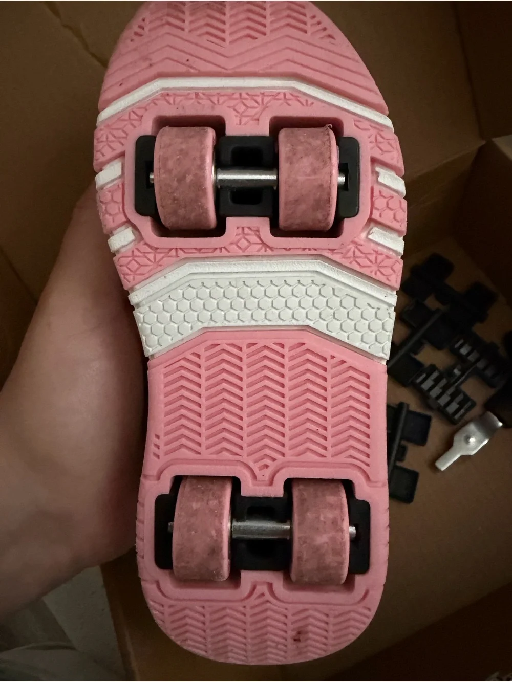 Kids Pink & Purple Light-Up Roller Shoes with Aqua Accents